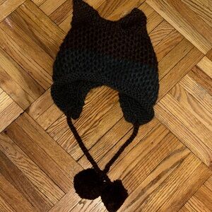 Cozy Brown and Black Knit Hat